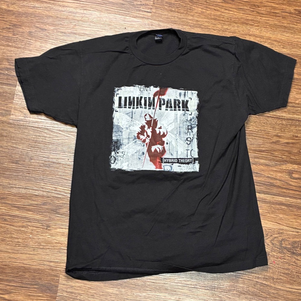 Linkin Park Hybrid Theory Black Band T-Shirt Men's L Tultex 100% Cotton